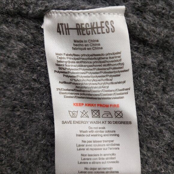 4TH Reckless Joggers Womens 6 Gray Ribbed Knitted Pull On Comfy Cozy Warm - Picture 9 of 12